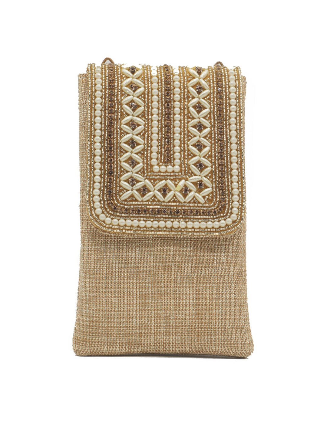 

Bag Pepper Embellished Envelope Clutch, Beige