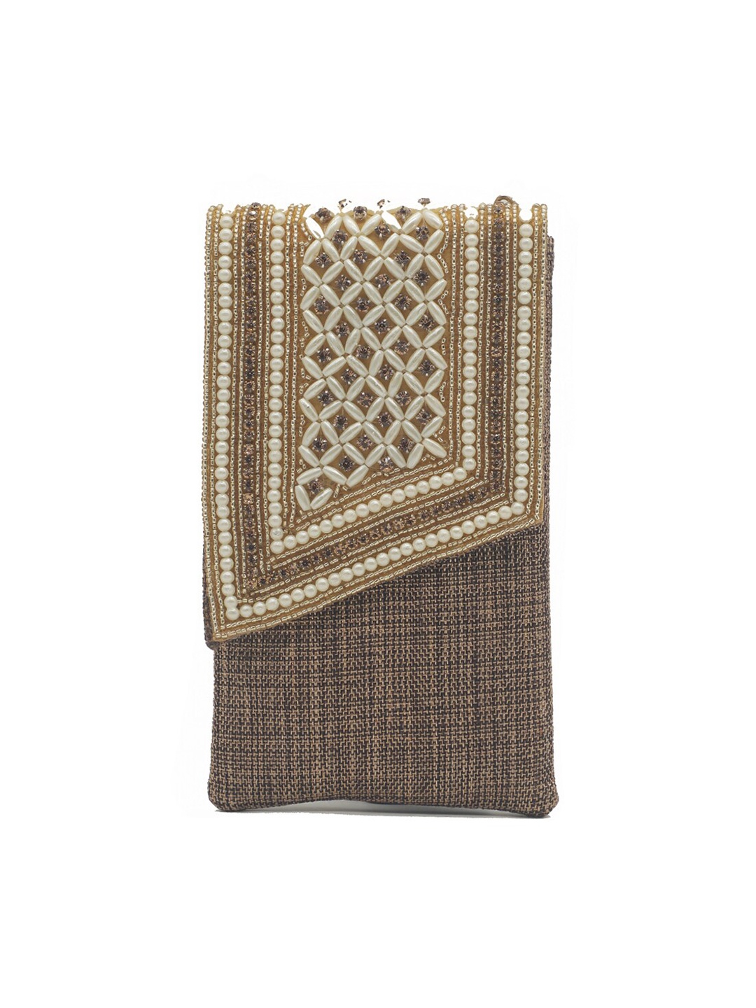 

Bag Pepper Embellished Envelope Clutch, Coffee brown