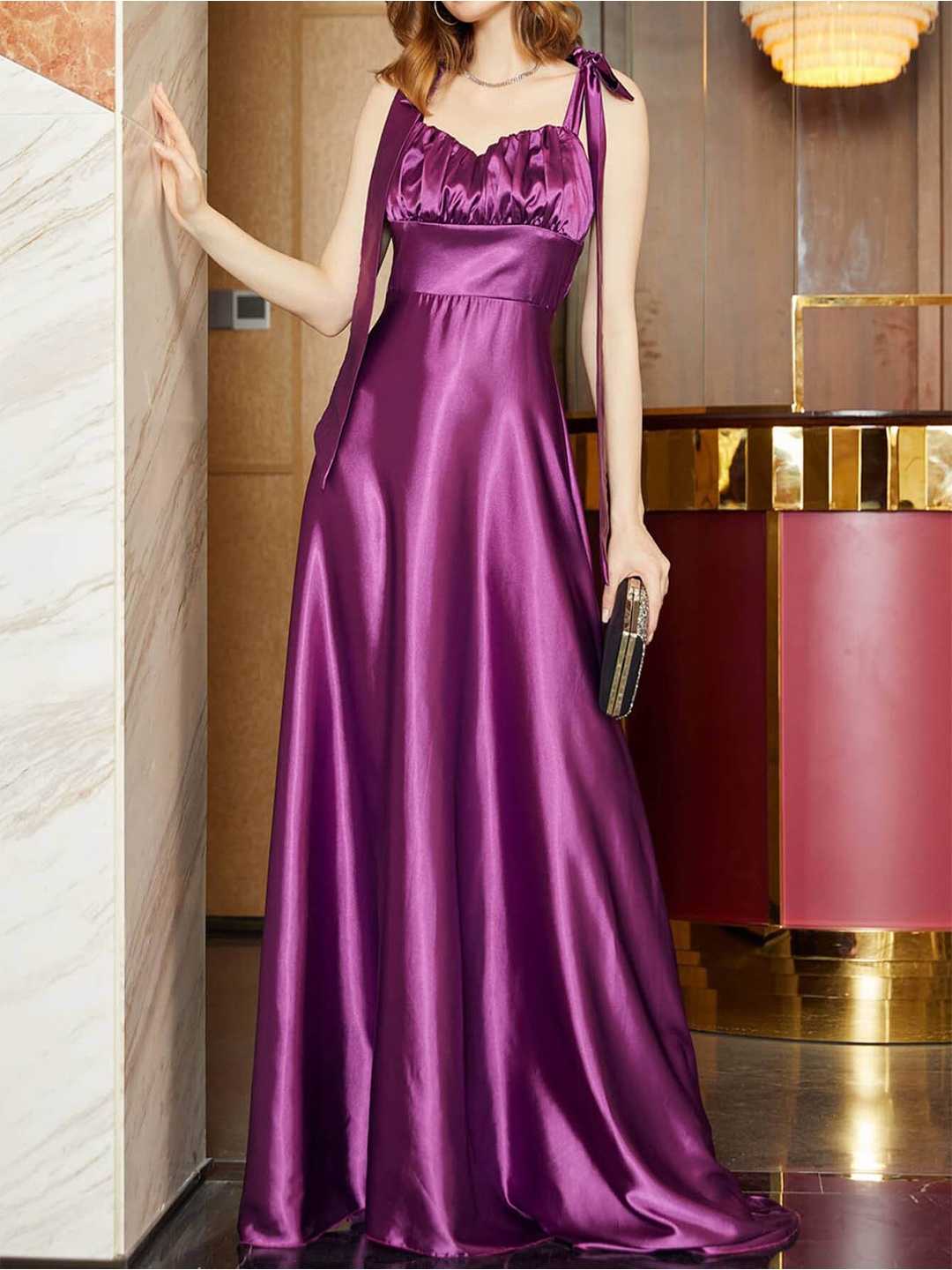 

BoStreet Purple Sleeveless Maxi Dress