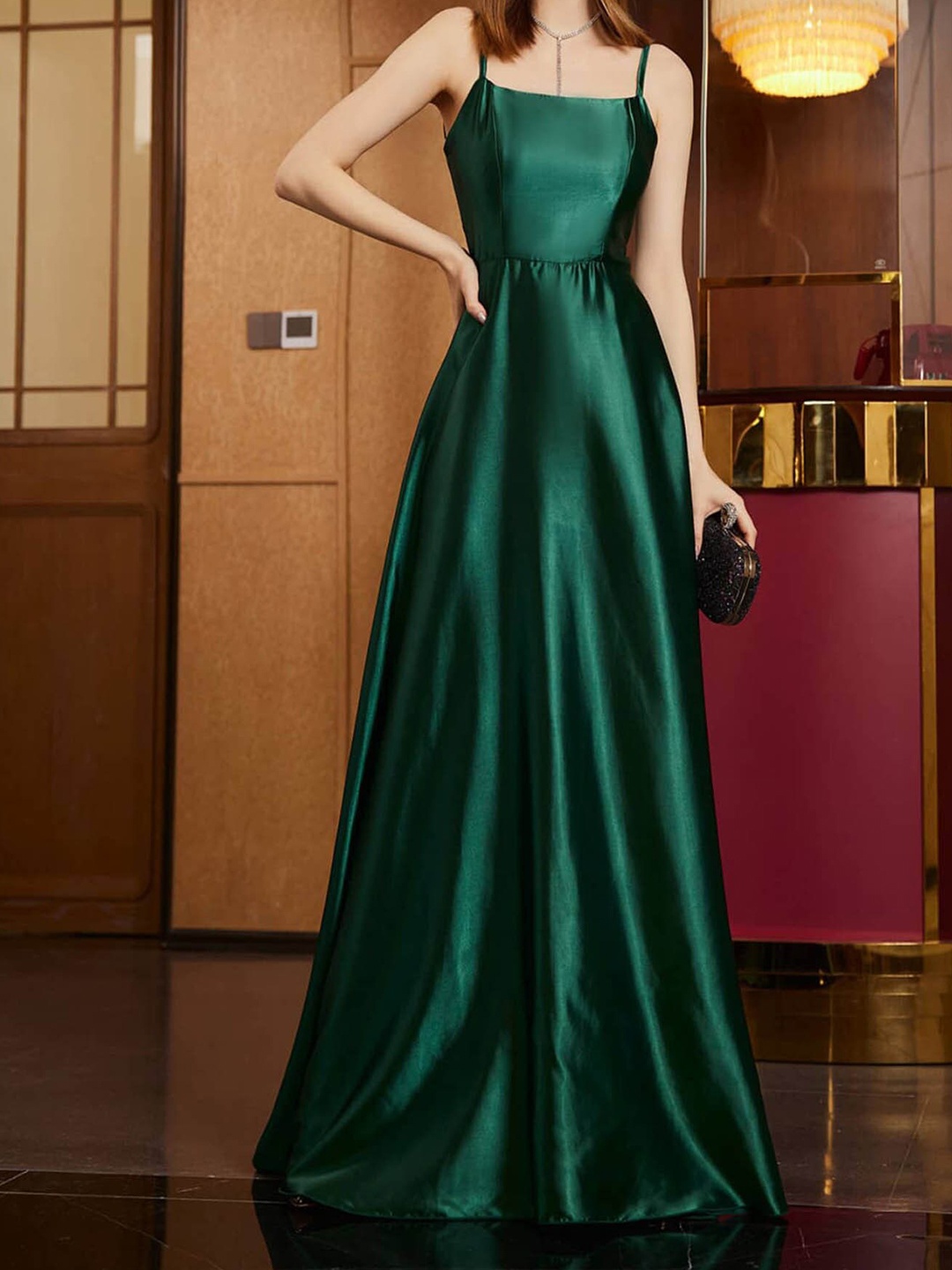 

StyleCast Green A-Line Maxi Dress