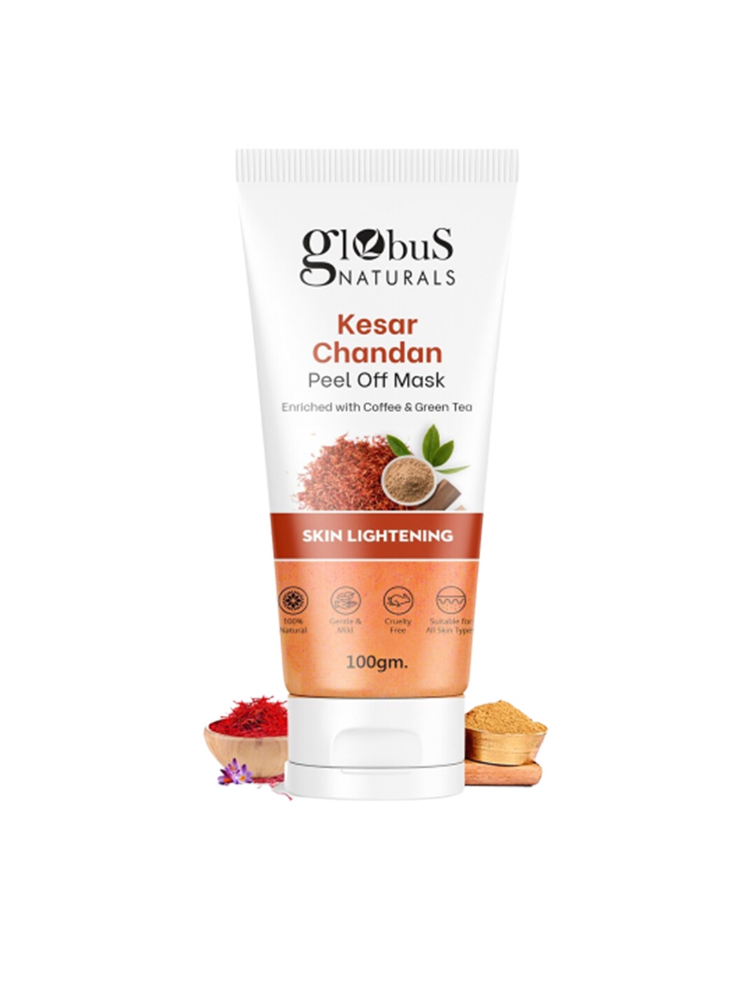 

Globus naturals Kesar Chandan Peel off Mask for Skin Lightening - 100g, White