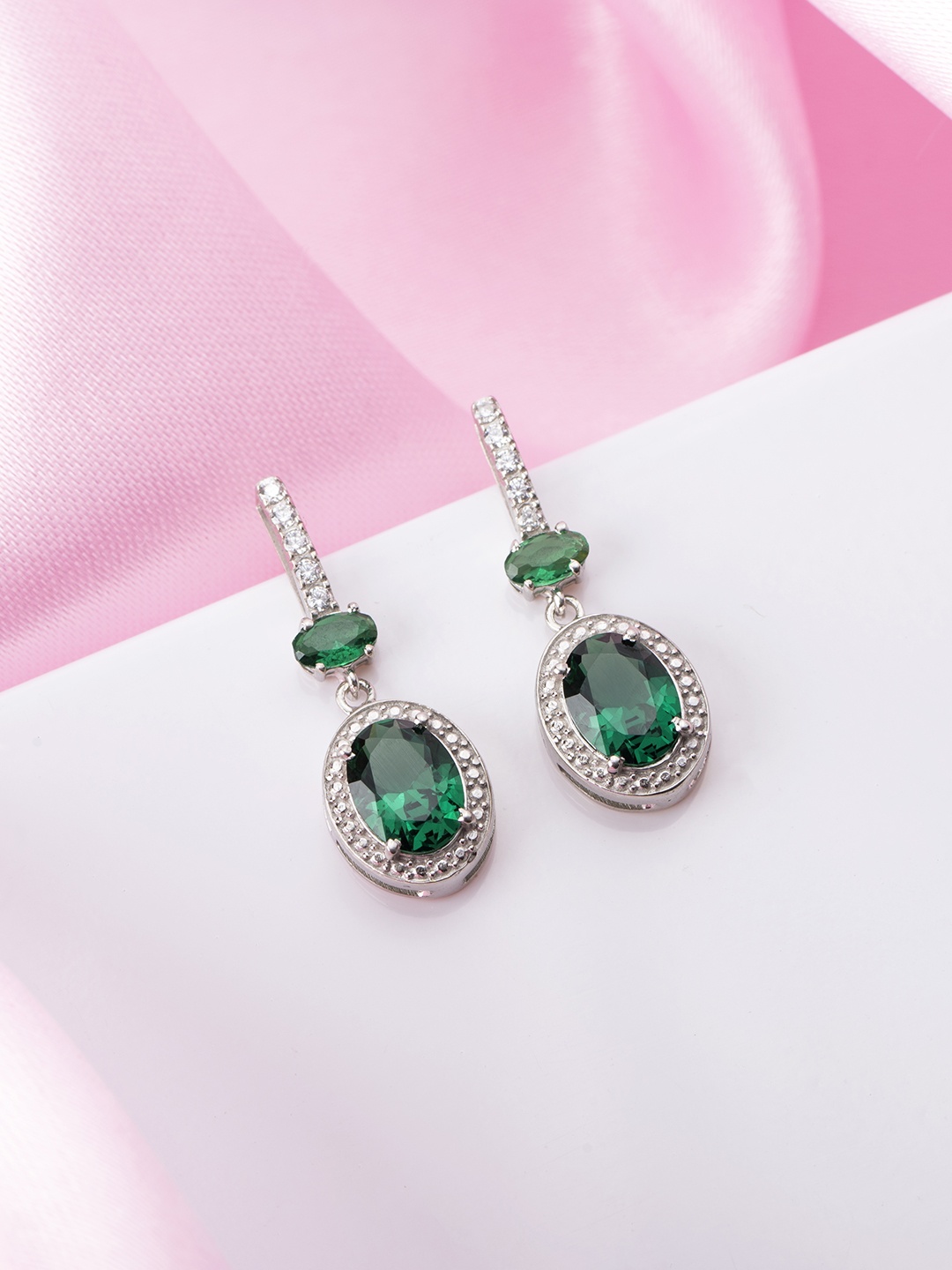 

Zavya 925 Pure Sterling Silver Oval Drop Earrings