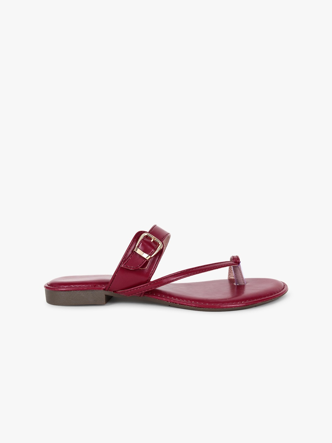 

Glitzy Galz One Toe Flats With Buckles, Maroon