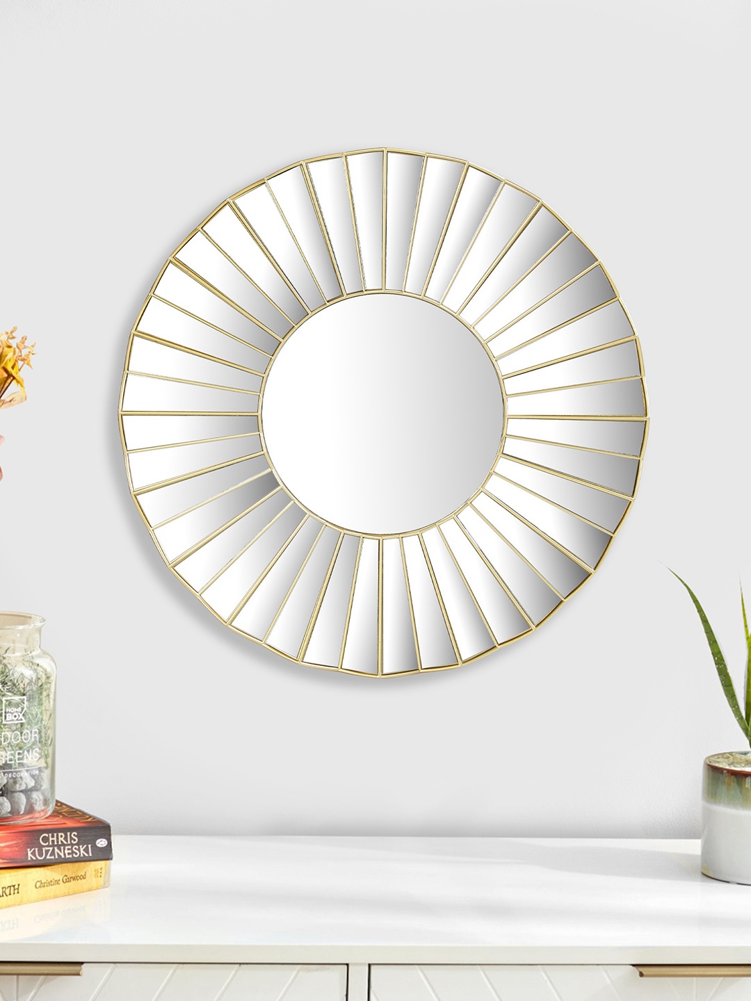 

Home Centre Ananda 3 Pieces Glass Mirror Set, Gold