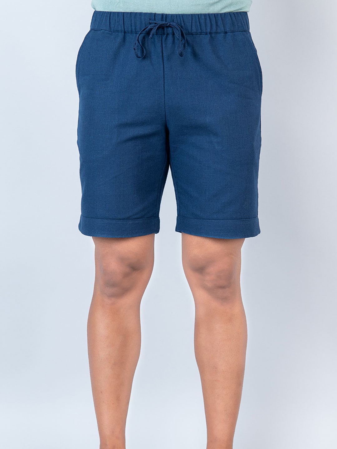 

Tistabene Men Linen Mid-Rise Shorts, Navy blue
