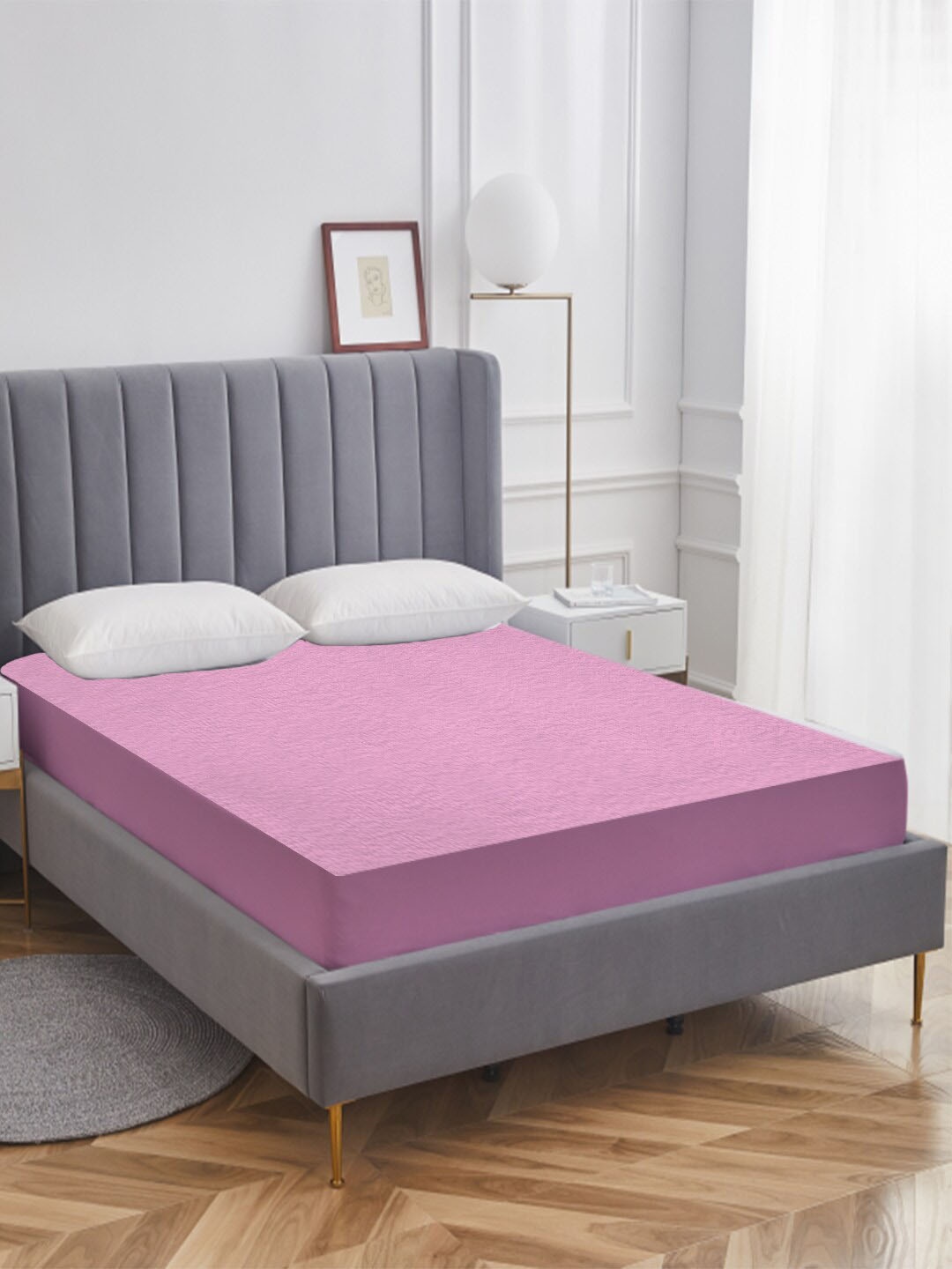 

AVI Pink Terry Cotton Waterproof Double Bed Mattress Protector