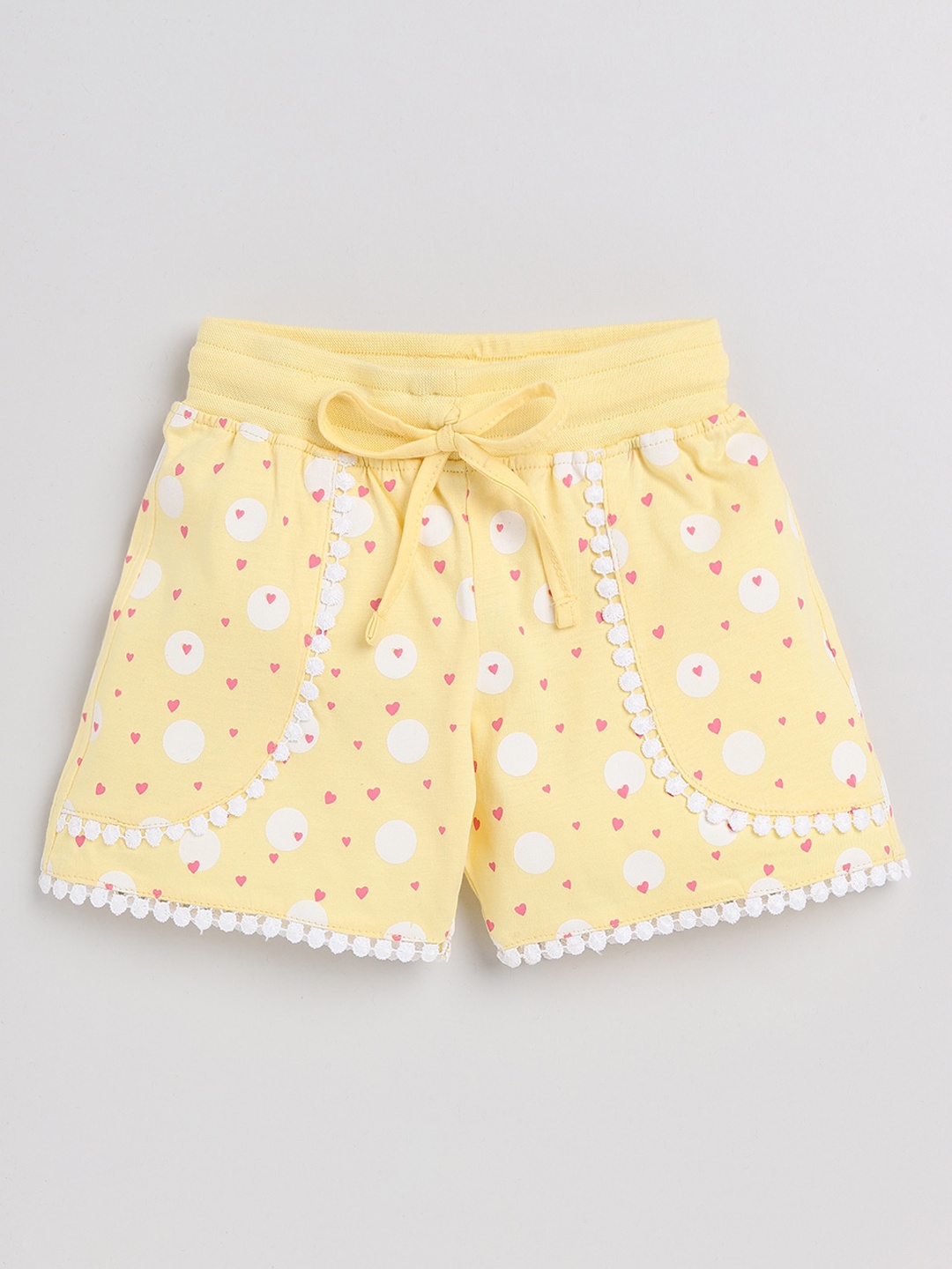 

Ginie Girls Printed Mid-Rise Shorts, Yellow