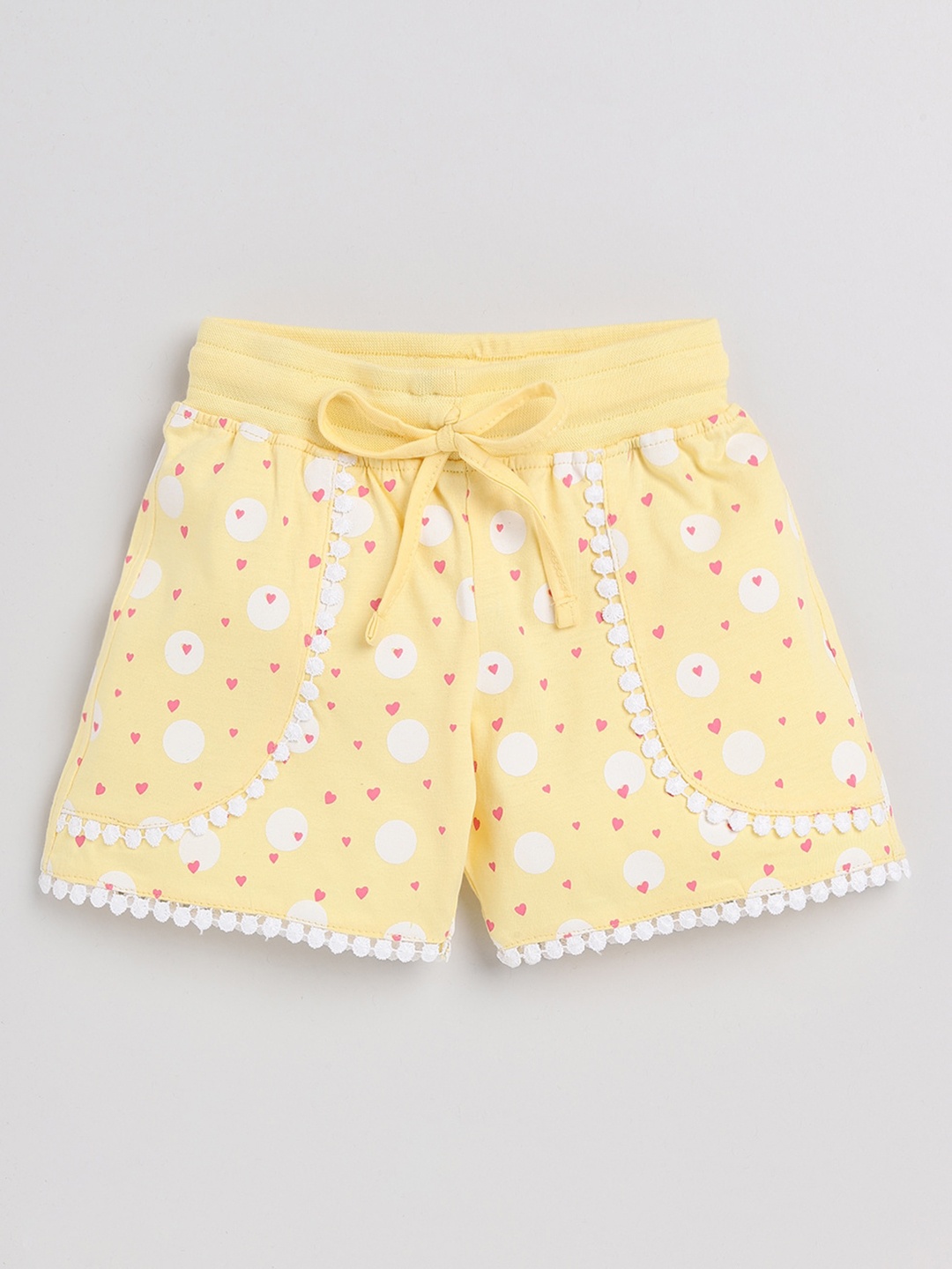 

Ginie Girls Conversational Printed Cotton Shorts, Yellow