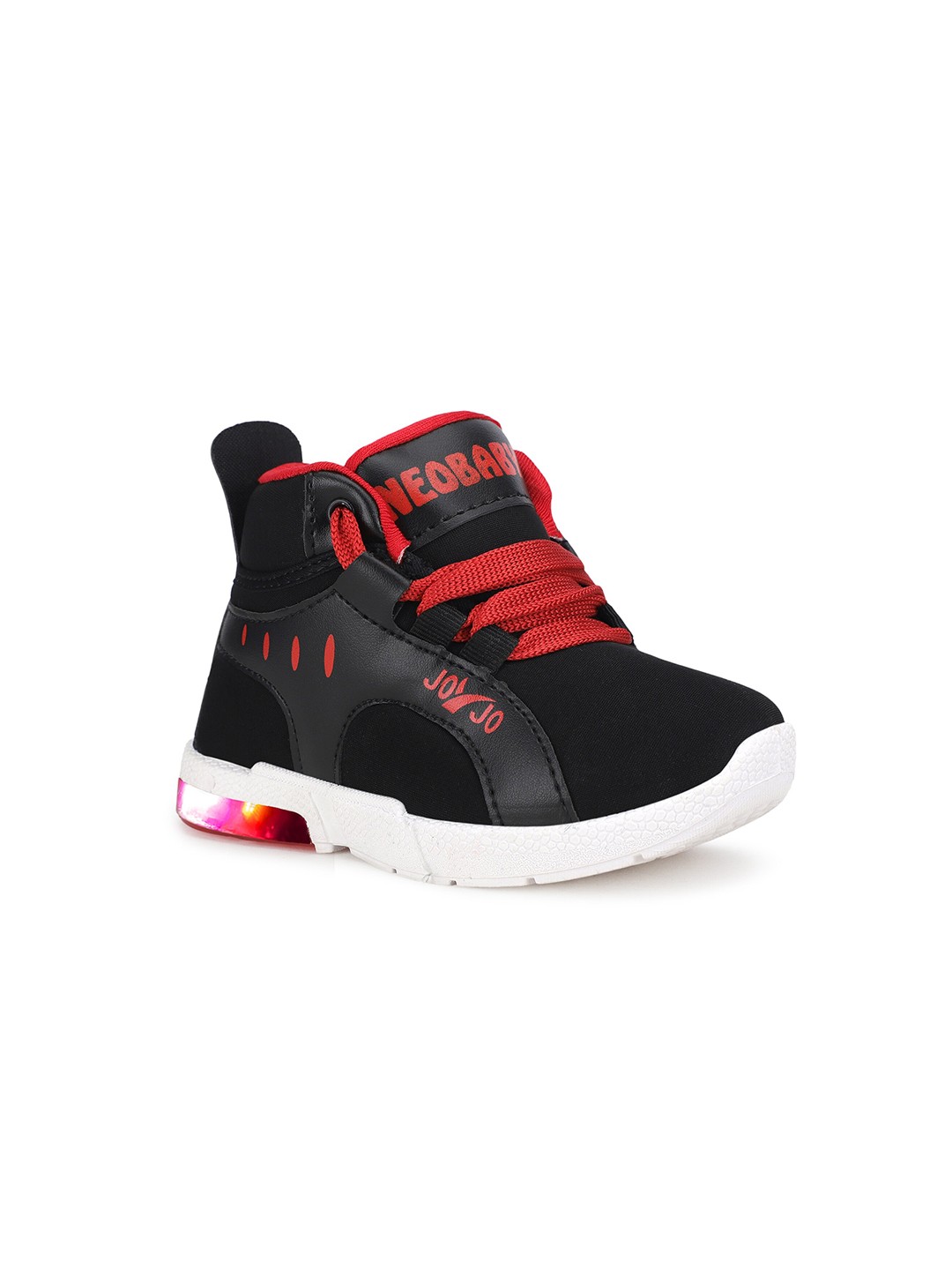 

NEOBABY Kids Lightweight LED Mid-Top Sneakers, Black