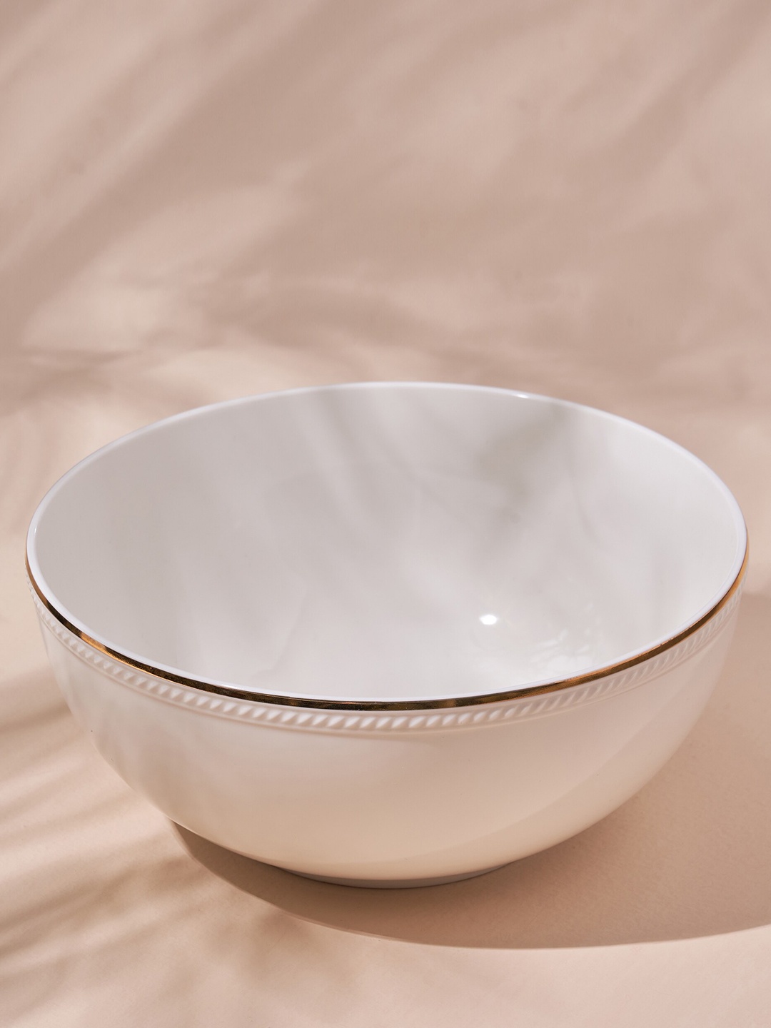 

Home Centre Marshmallow White Stoneware Salad Bowl -1.2L