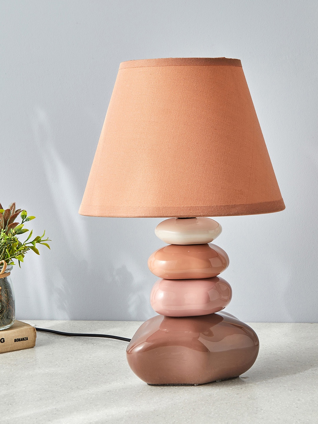 

Home Centre Monolith Marvel Brown Pebble Textured Ceramic Table Lamp