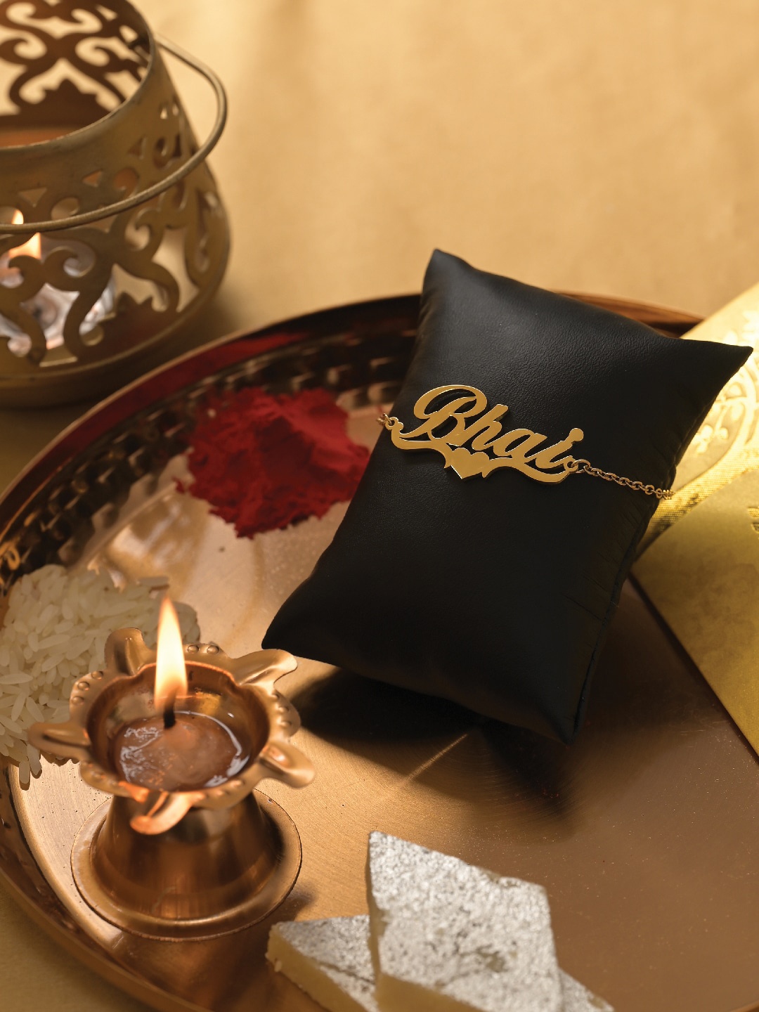 

PALMONAS Men 18KT Gold-plated Bhai Love Rakhi