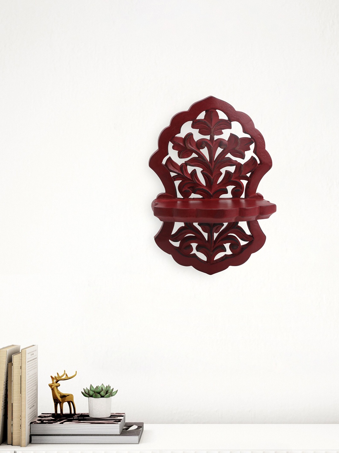 

Home Centre Red Decorative Wall Shelf
