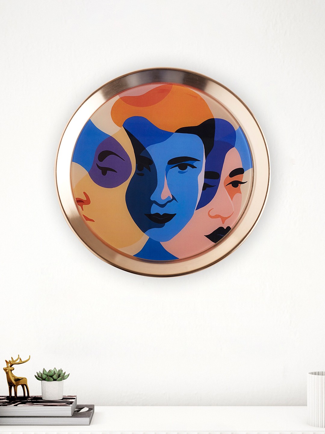 

Home Centre Artesia Brown & Blue Faces Printed Metal Wall Plate
