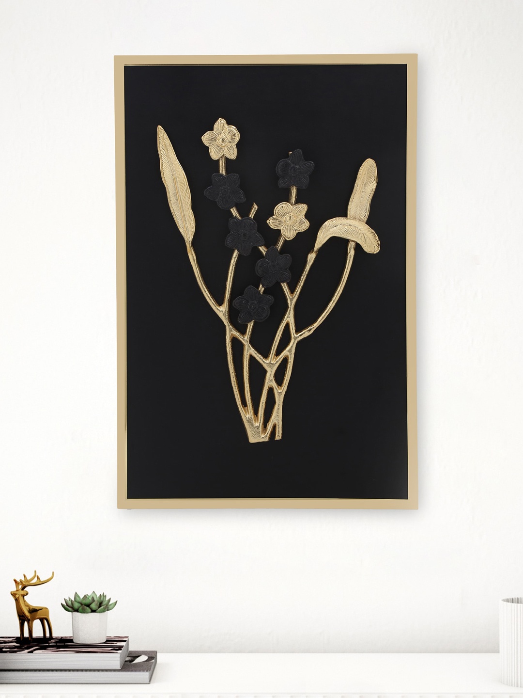 

Home Centre Panorama Black & Golden Leaf Iron Wall Decor