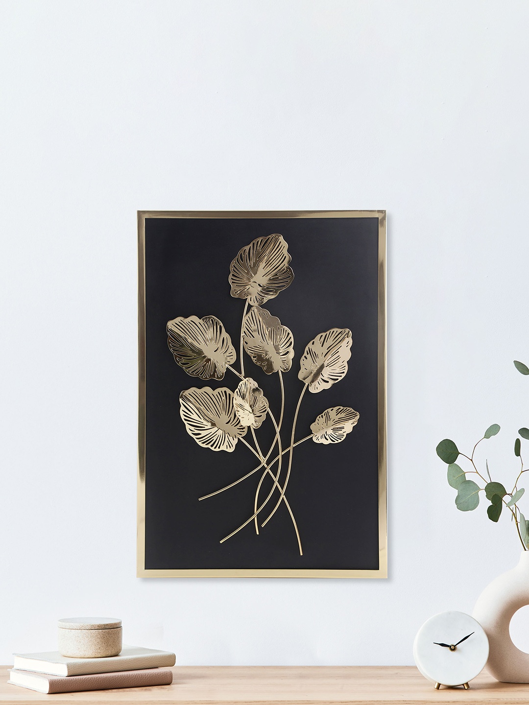 

Home Centre Panorama Black Leaf Iron Wall Decor, Gold