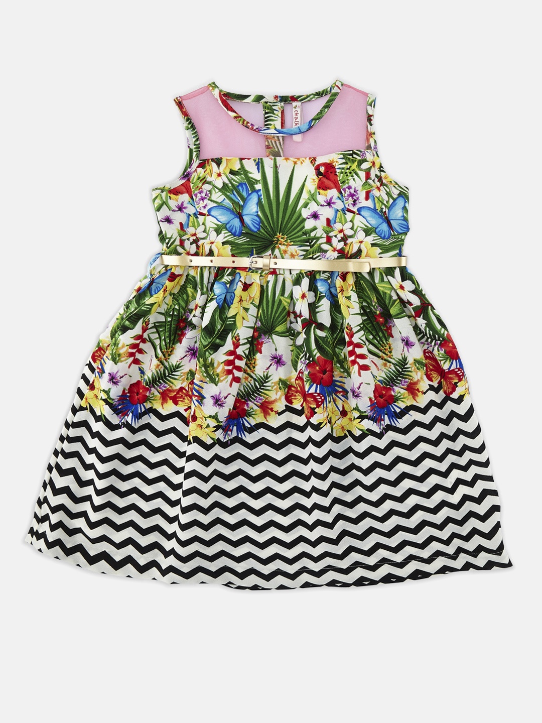 

CHALK by Pantaloons Girls Multicoloured Printed A-Line Dress, Multi