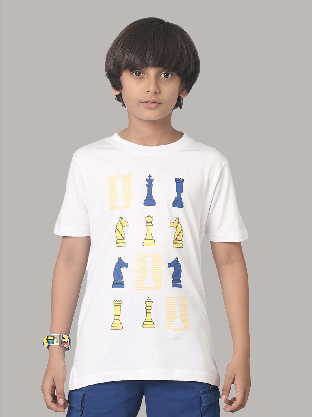 

UNDER FOURTEEN ONLY Boys Graphic Printed Cotton T-Shirt, White