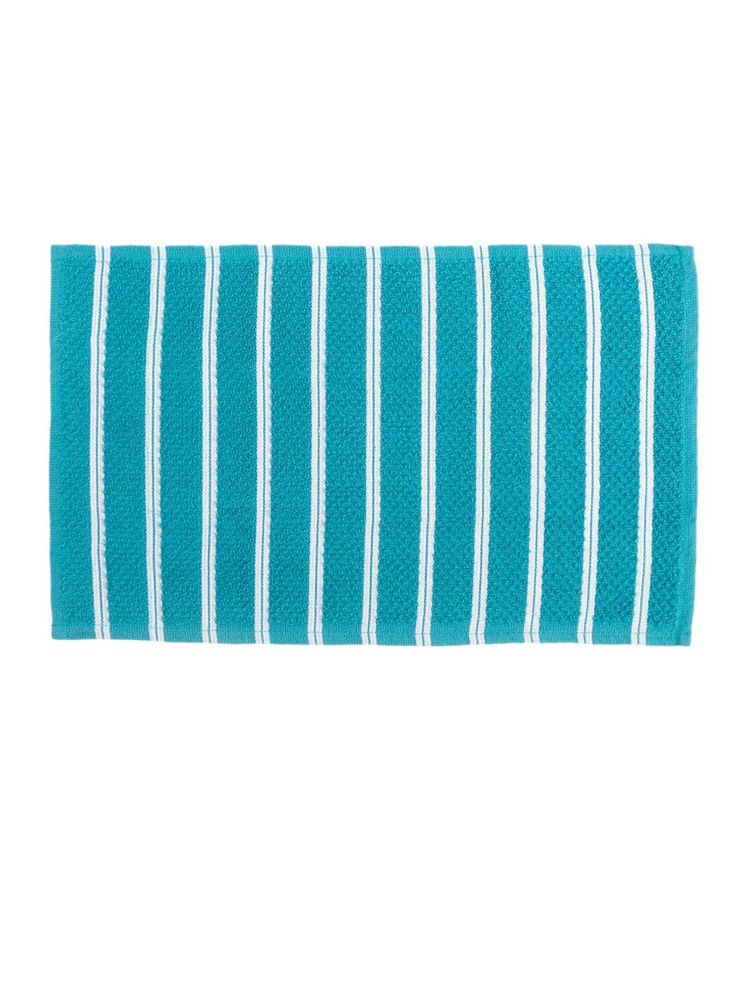 

Home Centre Pacific Fervid 5-Pcs Teal Blue & Grey Striped Cotton Hand Towels