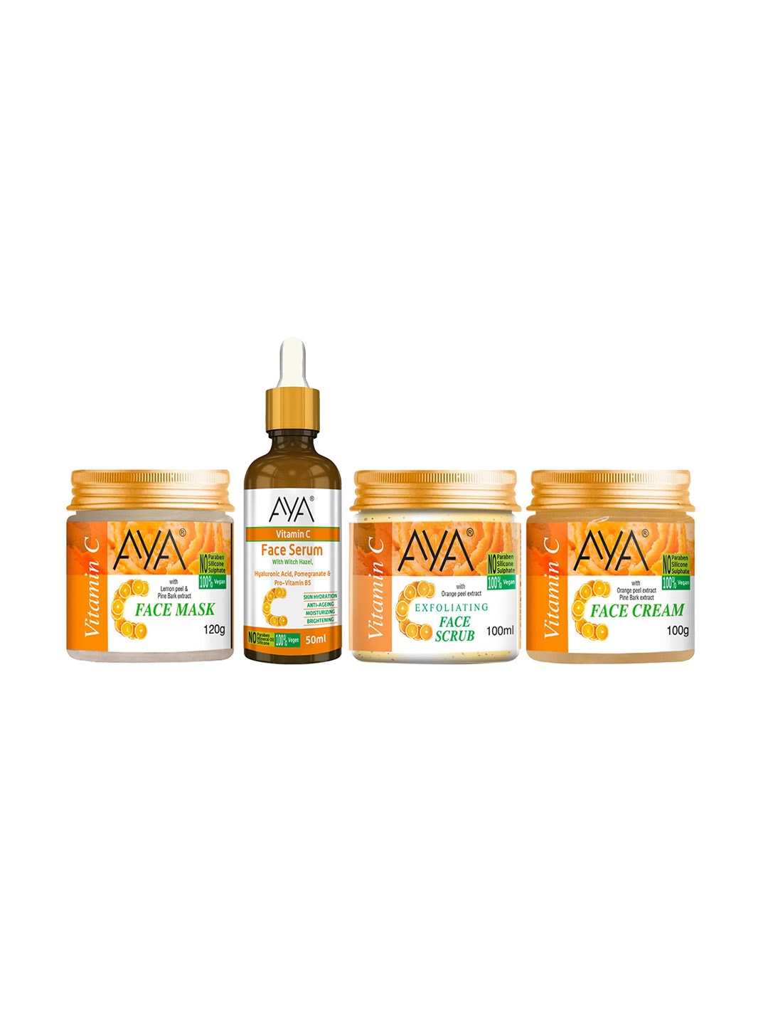 

AYA Vitamin C Set Of 4 Skin Care Gift Set-370ml, Orange