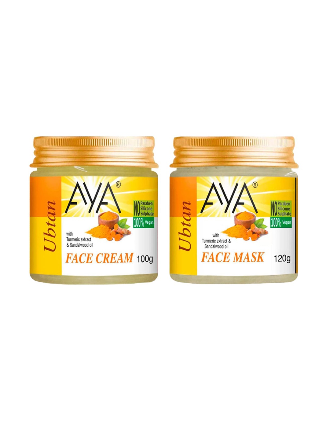 

AYA Set Of 3 Vitamin C Face Serum-50ml Ubtan Face Mask -120gm & Ubtan Face Scrub-100gm, Multi