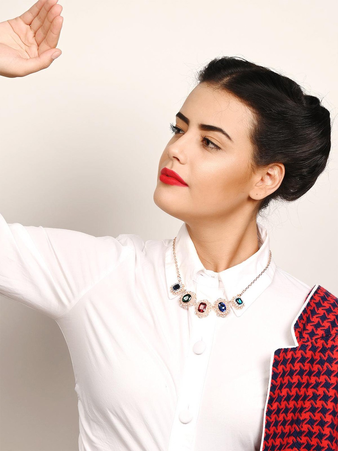 

ODETTE Gold-Plated Stone-Studded Necklace