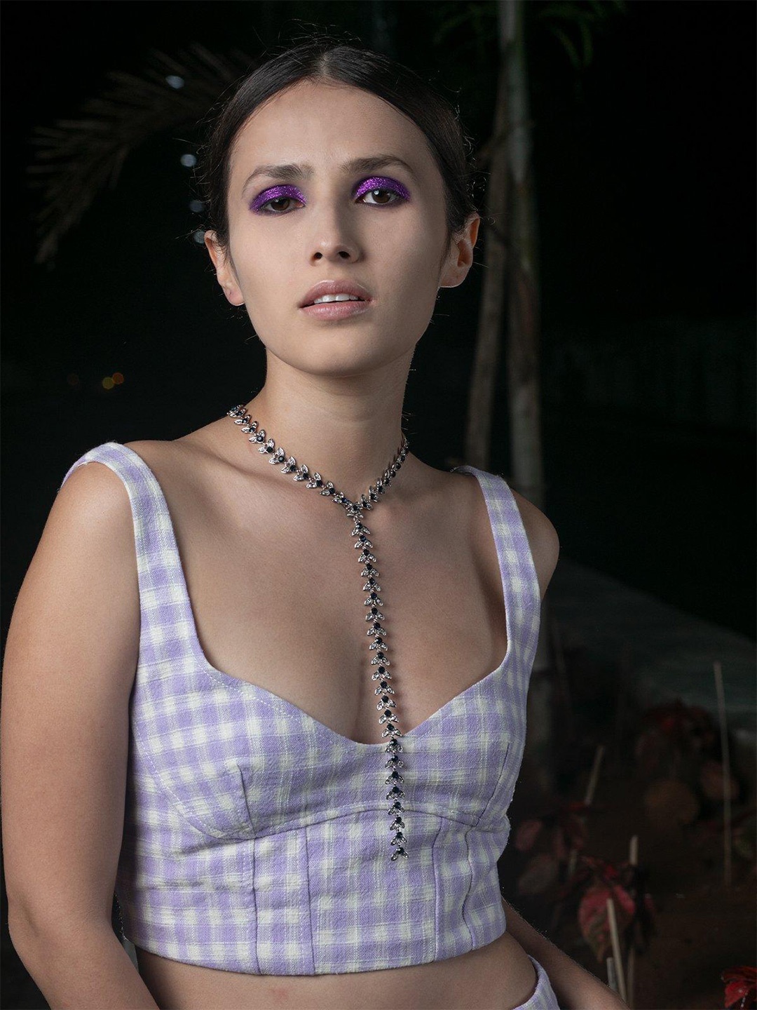 

ODETTE Silver-Plated Stone-Studded Necklace