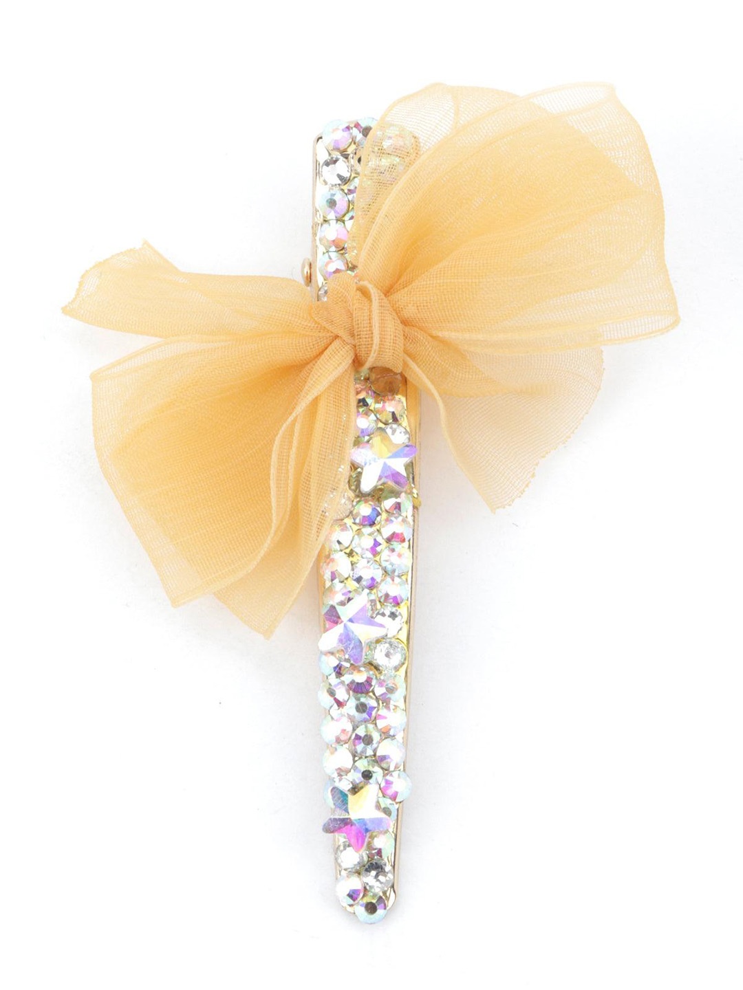 

ODETTE Set OF 2 Embellished Alligator Hair Clip, Yellow