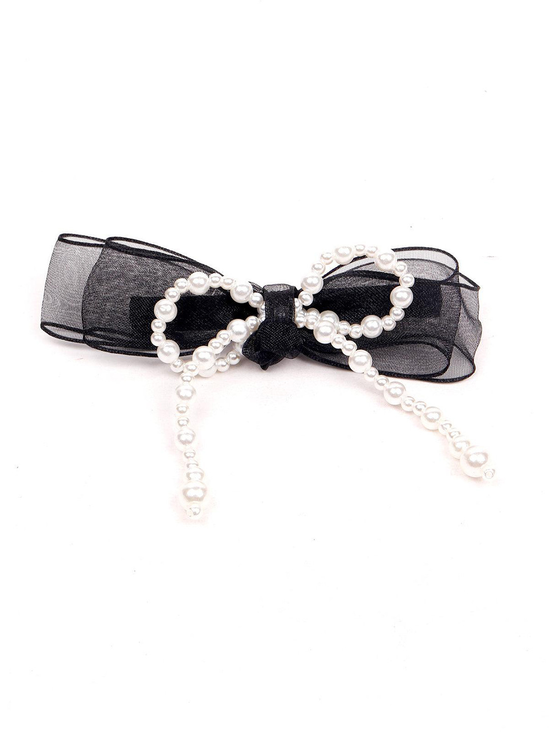 

ODETTE Embellished Alligator Hair Clip, Black