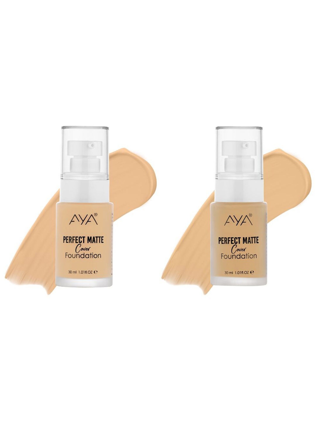 

AYA Set Of 2 Perfect Matte Hydrating Cover Foundations 30ml Each-Ivory 01& Medium Beige-03