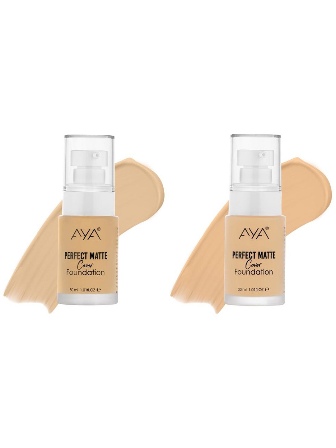 

AYA Perfect Matte Set Of 2 Cover Foundations 30 ml Each-Medium Beige & 03 Beige 02