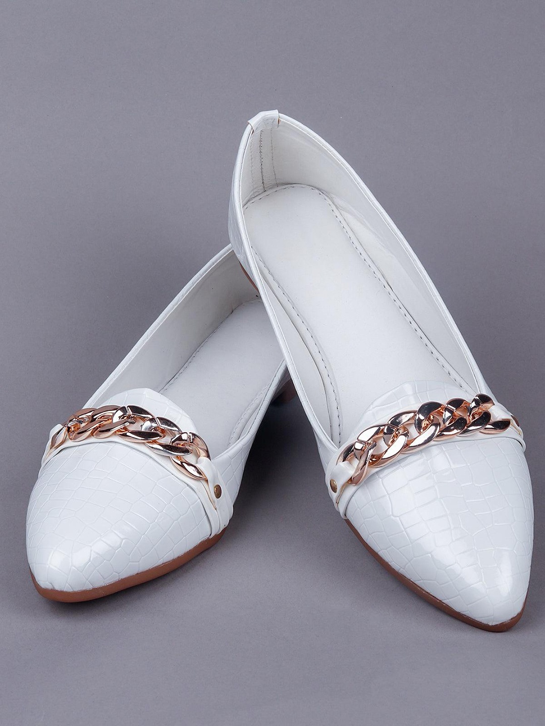 

ODETTE Pointed Toe Slip-On Ballerinas, White