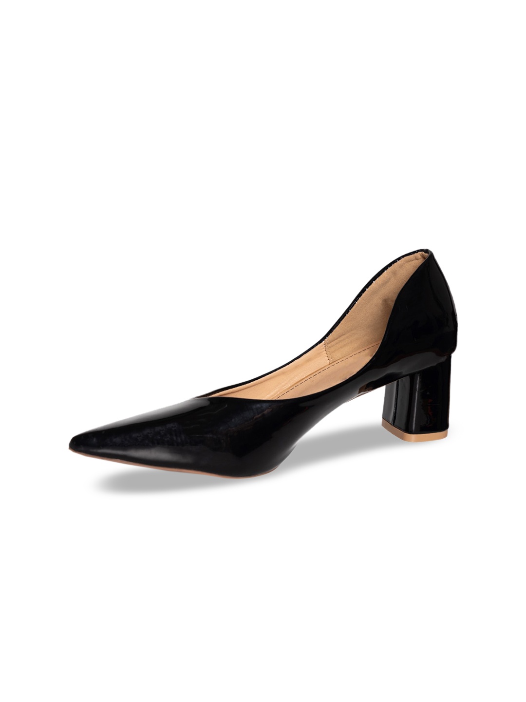 

ODETTE Pointed Toe Block Heel Pumps, Black