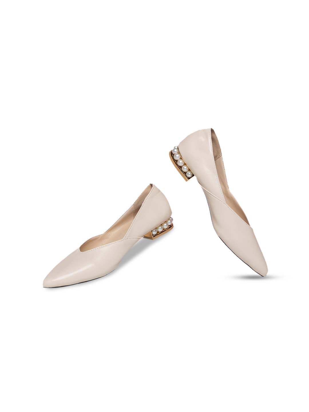 

ODETTE Embellished Pointed Toe Block Pumps, Pink