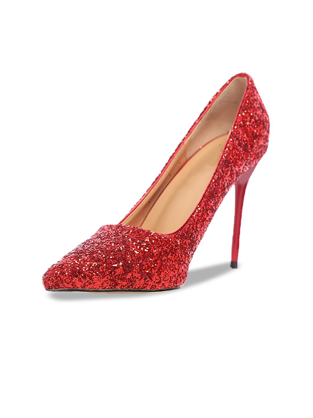 

ODETTE Embellished Pointed Toe Party Heels, Red