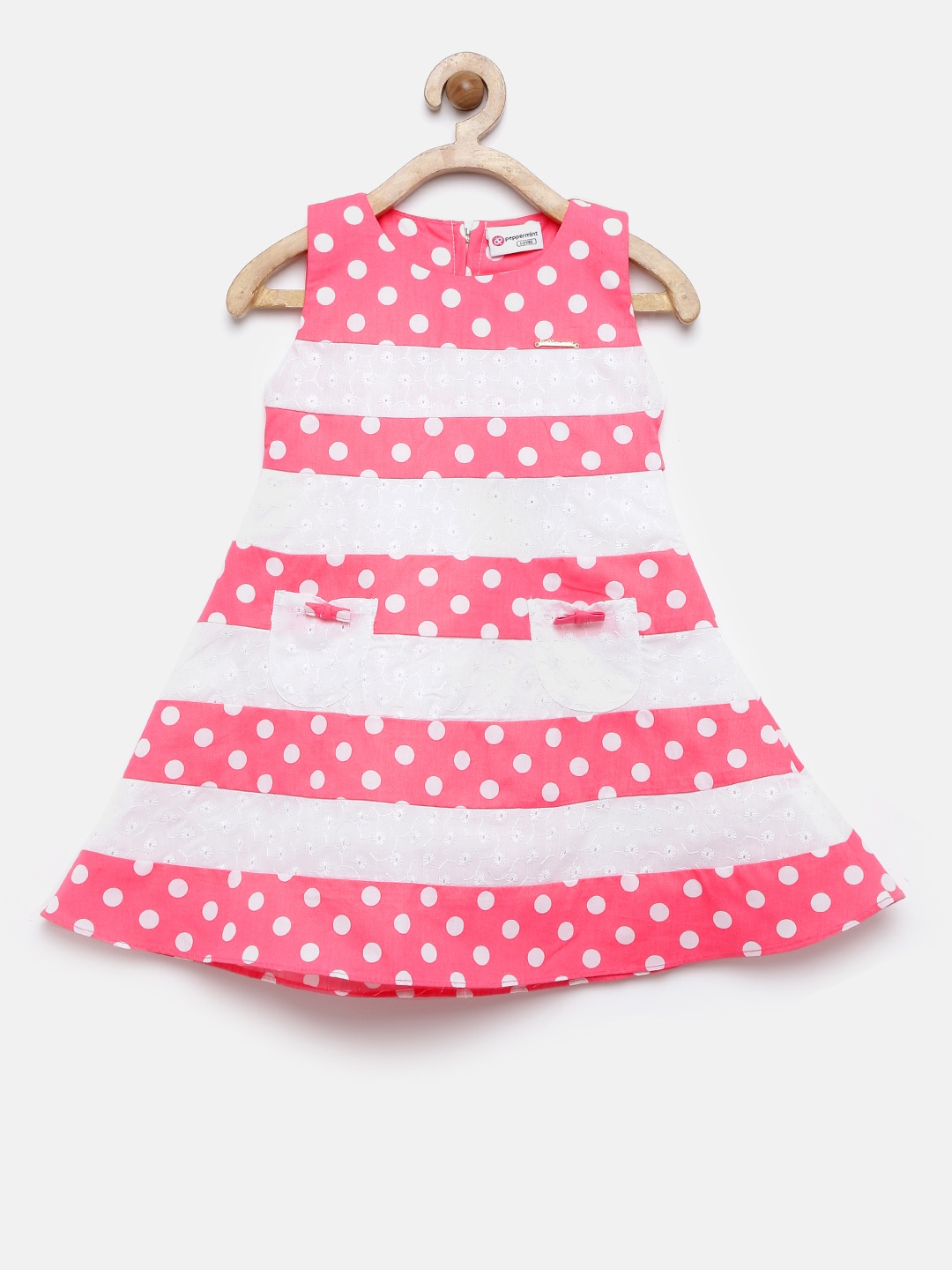 

Peppermint Girls Pink & White Printed A-Line Dress