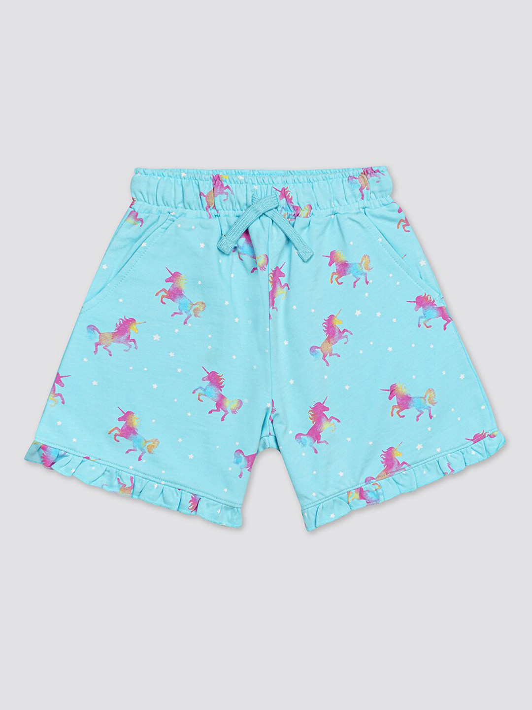 

H By Hamleys Girls Conversational Printed Cotton Shorts, Blue