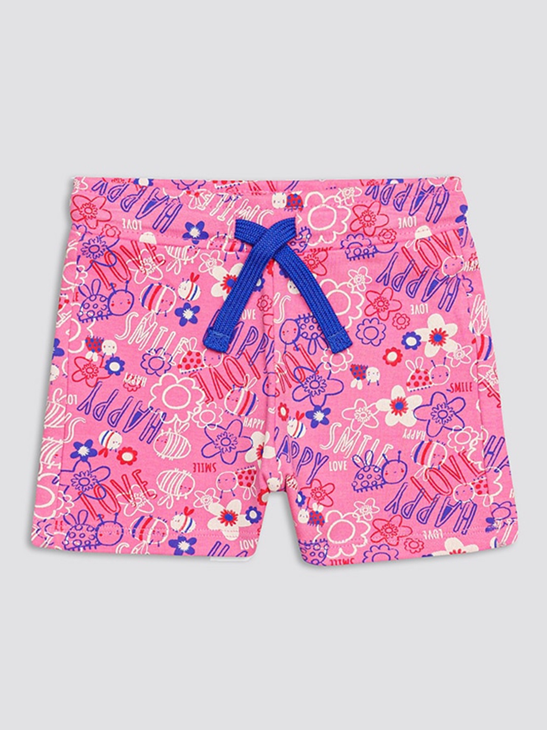 

H By Hamleys Girls Typography Printed Cotton Shorts, Pink