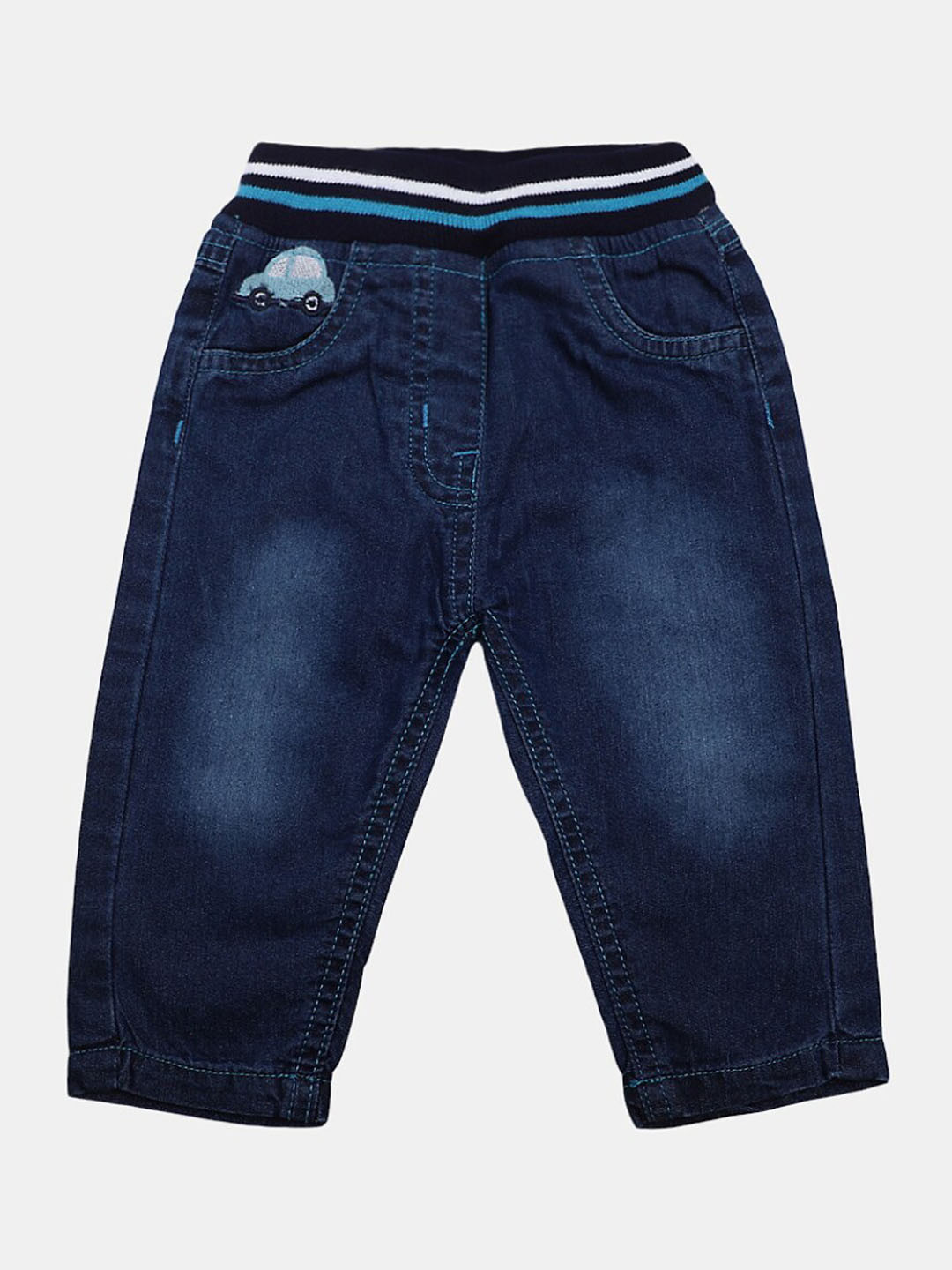 

V-Mart Unisex Infant Blue Slim Fit Light Fade Stretchable Jeans