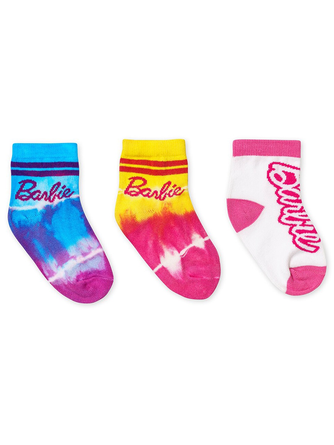 

H By Hamleys Infants Girls Pack Of 3 Printed Pure Cotton Calf-Length Socks, Blue