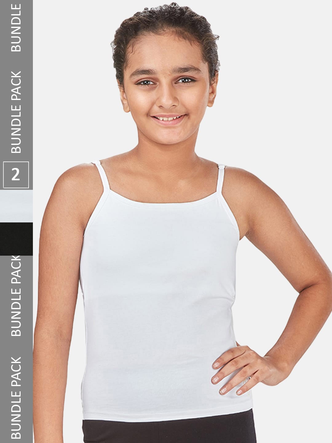

You Got Plan B Girls Pack Of 2 Lightly-Padded Camisoles, Black