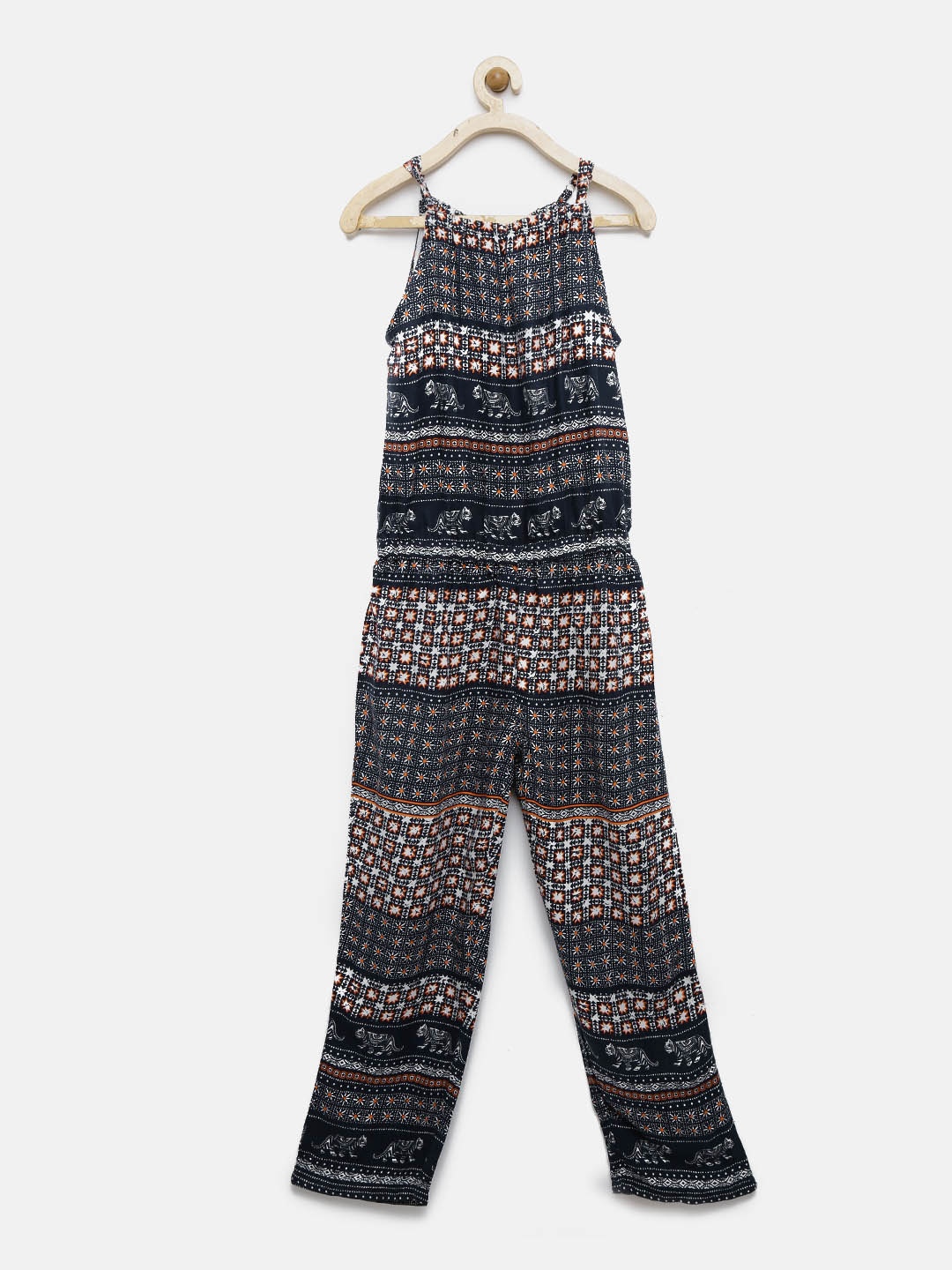 

Peppermint Girls Navy Blue Printed Jumpsuit
