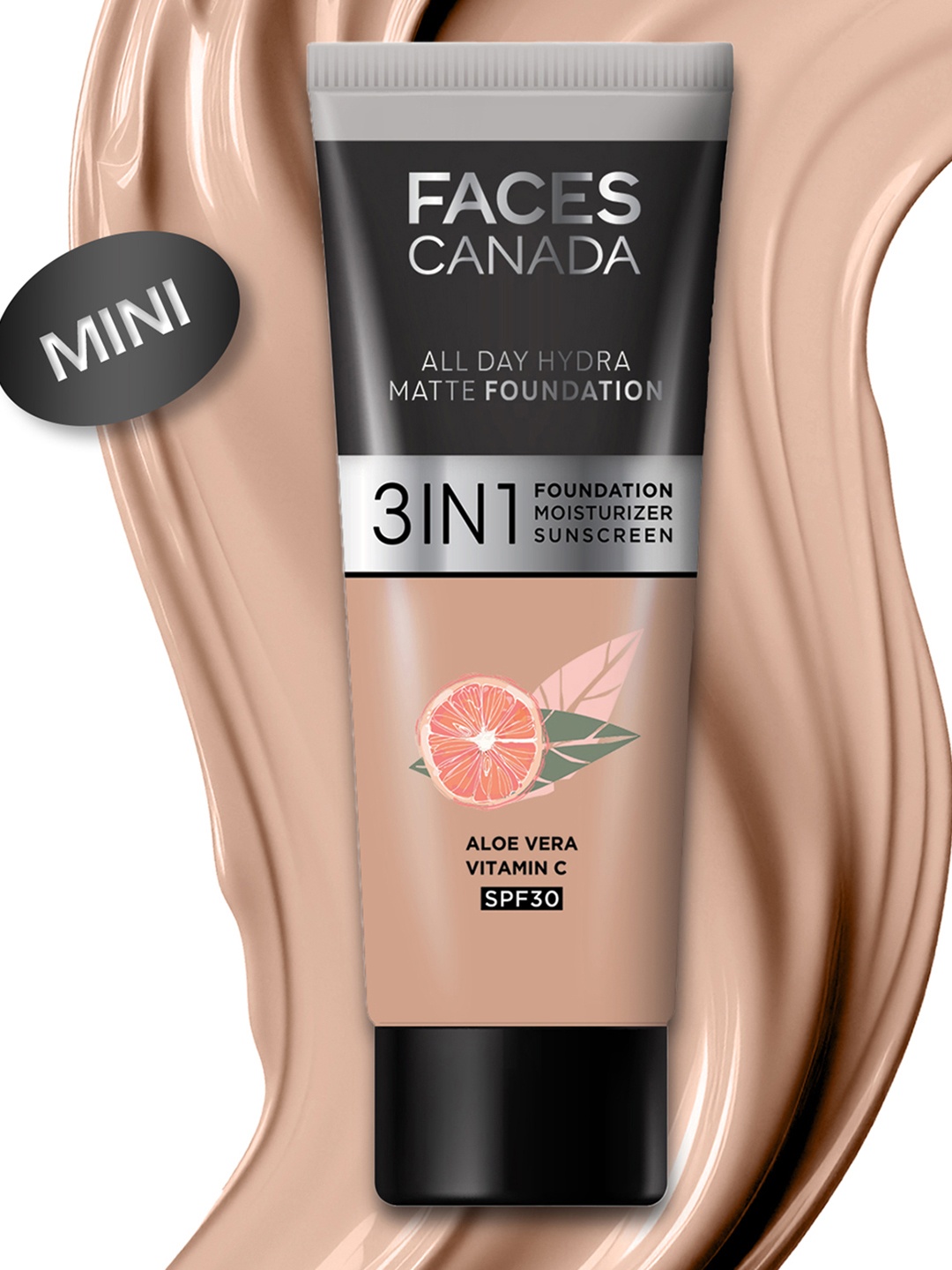 

FACES CANADA SPF30 All Day Hydra 3IN1 Mini Matte Foundation+Moisturizer 15ml-Warm Natural, Beige