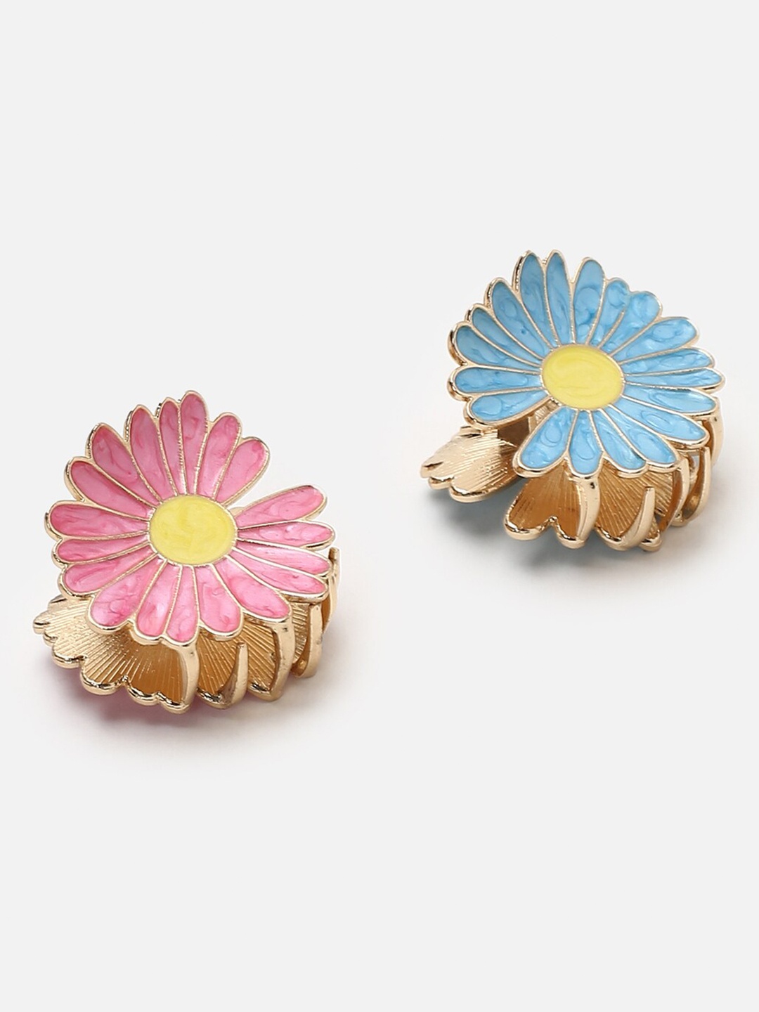

FOREVER 21 Women Set Of 2 Blue & Pink Embellished Alligator Hair Clips