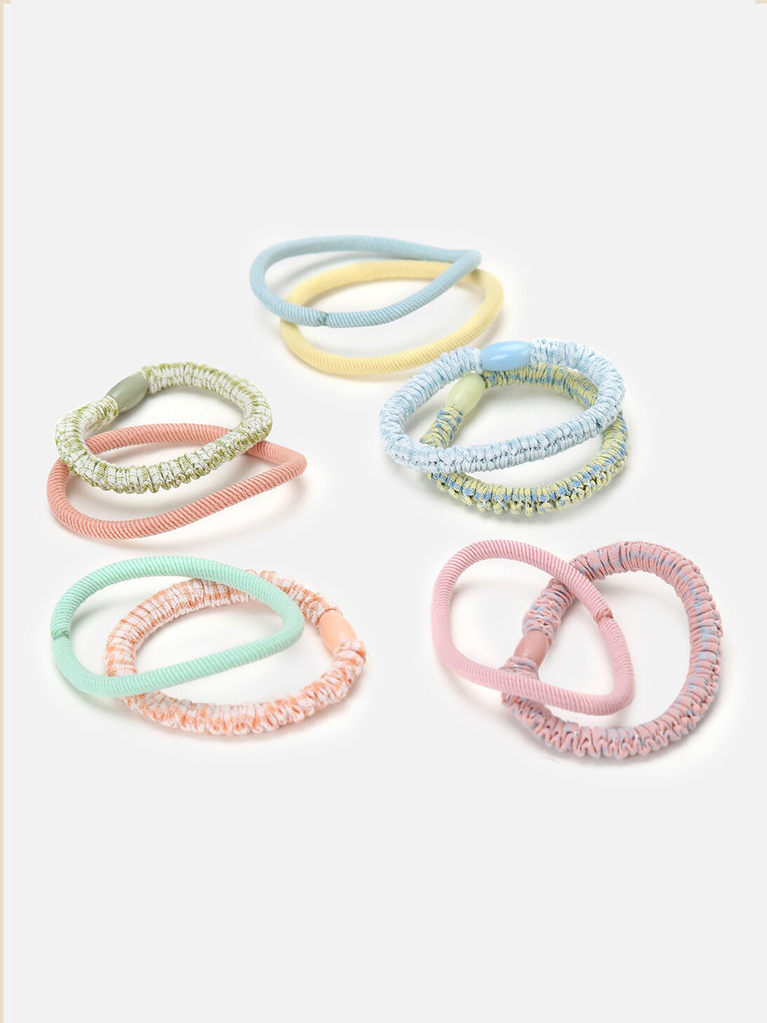 

FOREVER 21 Set Of 10 Green & Pink Ponytail Holders