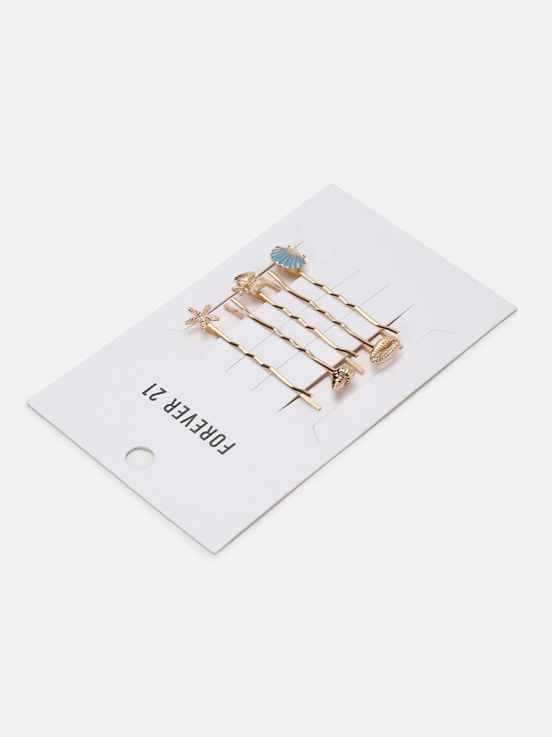 

FOREVER 21 Set Of 5 Gold-Toned & Blue Bobby Pins