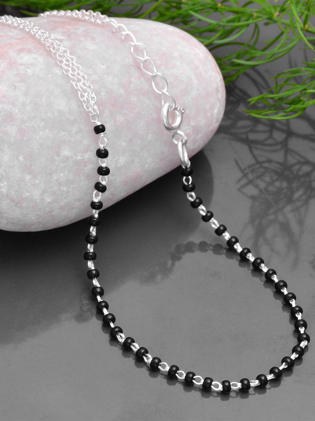 

Abhooshan 925 Sterling Silver Beaded Anklets