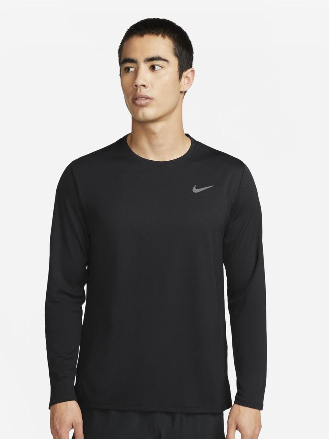 

Nike Miler Dri-FIT UV Long Sleeve Running T-Shirt, Black