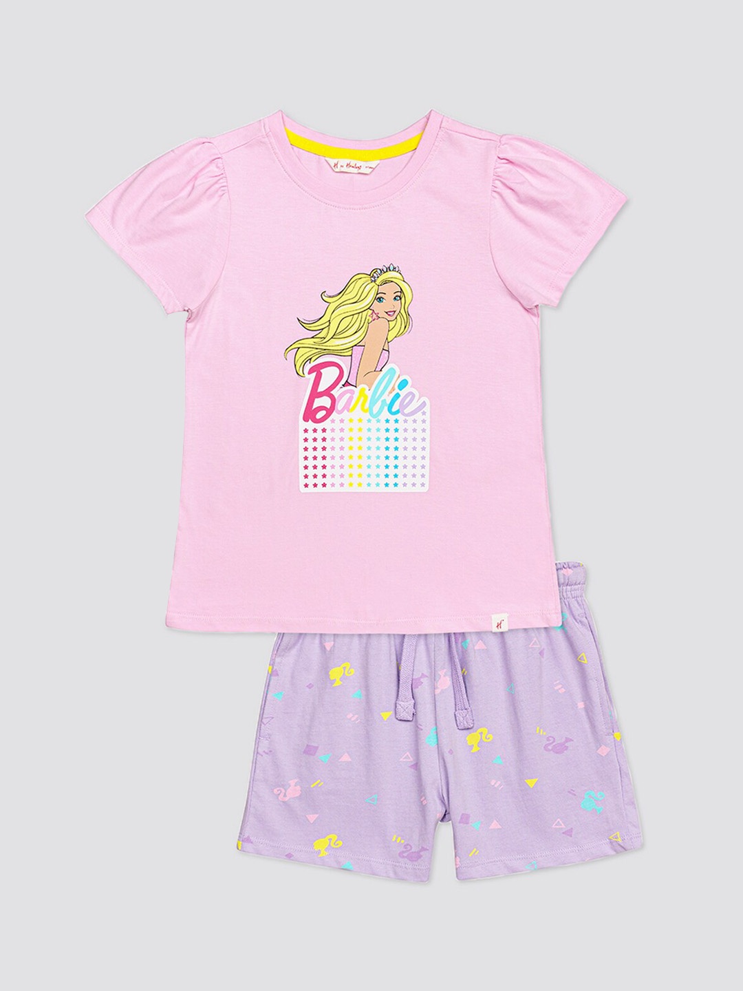 

H By Hamleys Girls Graphic Printed T-shirt With Shorts, Pink
