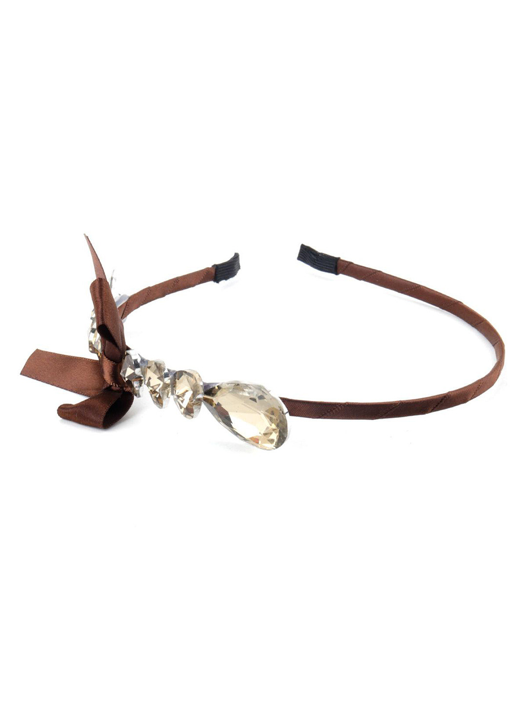 

ODETTE Women Embellished Hairband, Brown